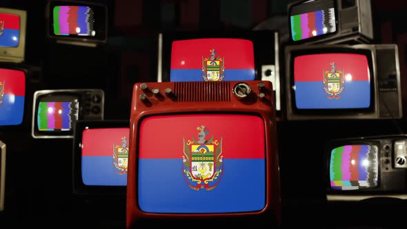 Flag of Chimborazo Province, Ecuador, on Retro TVs.