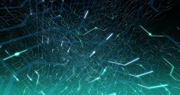 4K seamless loop of printed circuit board (PCB) in motion. alt