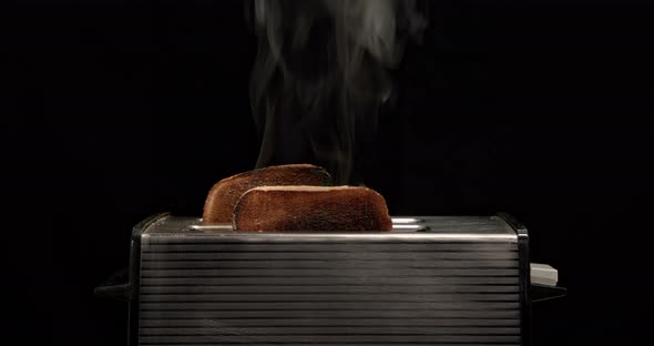 Smoke coming out of a toaster