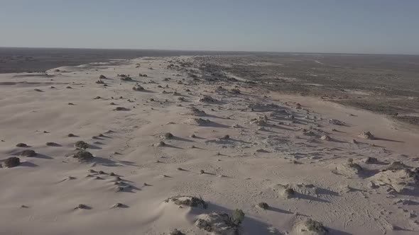 Sand Dunes Walls of China, Mungo National Park, New South Wales, Australia 4K Aerial Drone