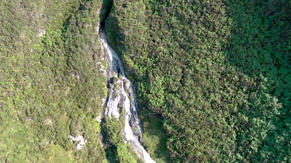 Waterfall Flowing From Croaghacullion to An Port Between Ardara and Glencolumbkille in County alt