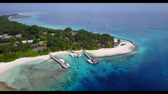 Aerial above seascape of beautiful coastline beach wildlife by transparent lagoon and clean sand bac alt