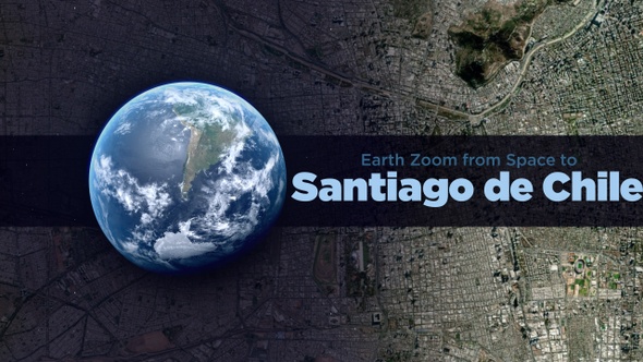 Santiago de Chile (Chile) Earth Zoom to the City from Space