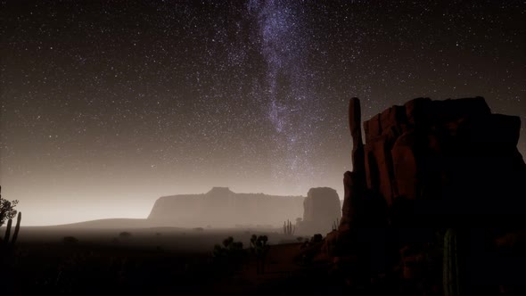 Hyperlapse in Death Valley National Park Desert Moonlit Under Galaxy Stars alt