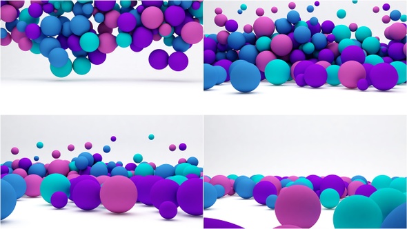 Colorful Balls Falling Down, Motion Graphics | VideoHive