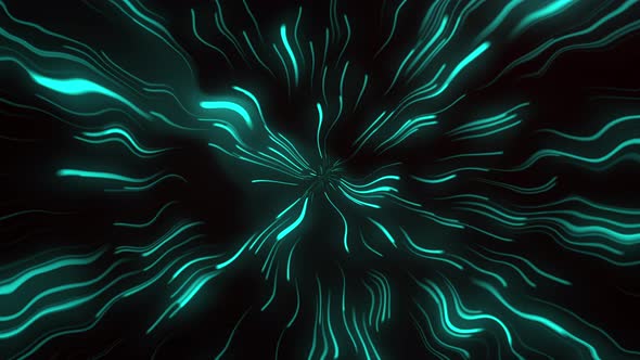 Looped animation. Abstract background with light waves moving fast from the center