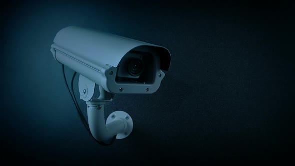 Cctv Camera In Evening Flashing Light Loop alt