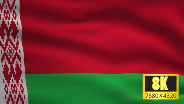 8K Belarus Windy Flag Background alt