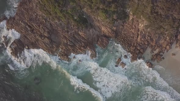 Zenith Beach, Shoal Bay, Port Stephens Golden Hour Sunrise 4K Aerial Drone Footage