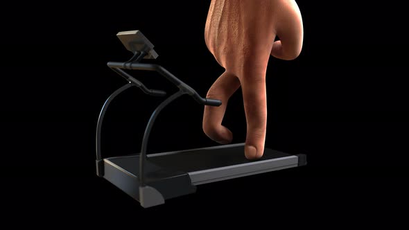 Finger running on treadmill.