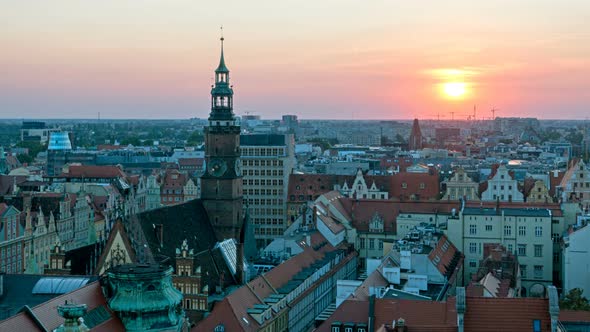 View of Famous Polish City Wroclaw. European Capital of Culture. alt