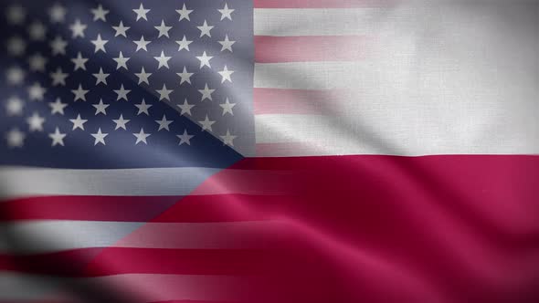 USA Czech Republic Flag Loop Background 4K