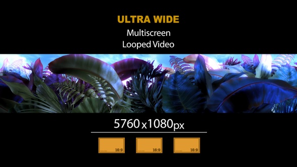 Ultra Wide HD Tropical Leaves 02