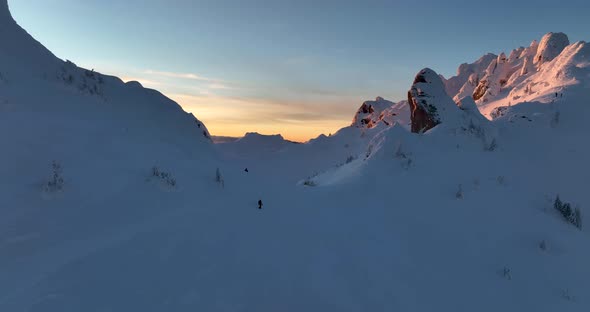 Aerial View of Ciucas Romania at Sunset alt