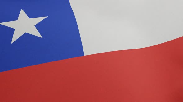 National Flag of Chile Waving Original Size and Colors 3D Render La Estrella Solitaria or The Lone alt