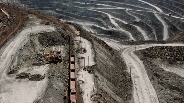 Asbestos Mining Dumps in Pit Canyon Against White Terraces alt