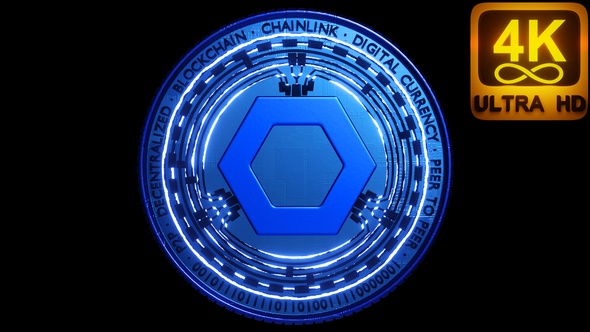 Chainlink Decentralized Blockchain Secure Platform Cryptocurrency 3D Animation 4k Seemless Loop alt