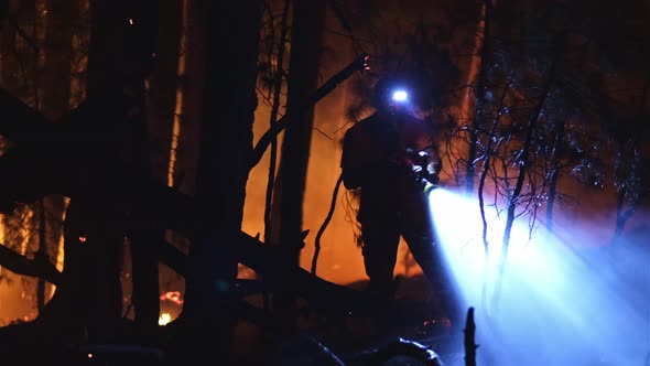 Extinguish a Forest Fire at Night alt