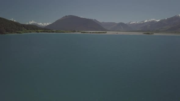Lake in New Zealand aerial footage