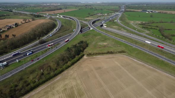 Aerial Catthrope Interchange From South East M1 M6 A14 Motorway Junction