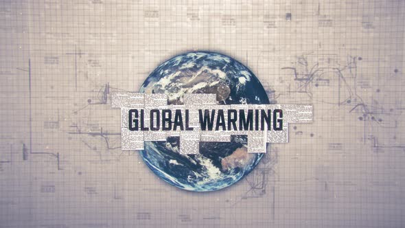 Global Warming Text Animation with Earth Background