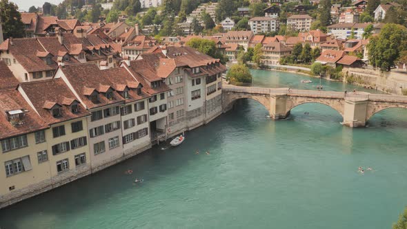 Cityscape View on the Old Town with River and Bridge in Bern City in Switzerland alt