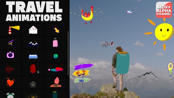 Travel Stickers | Motion Graphics