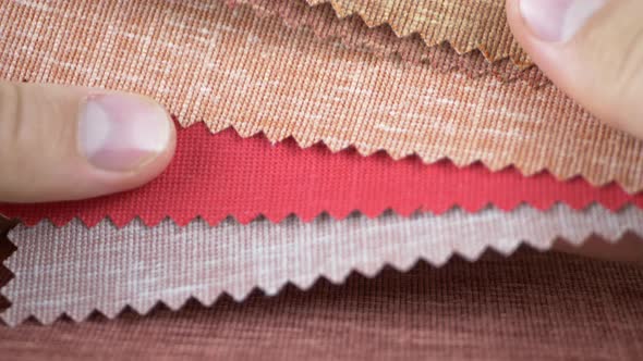 Fashion Designer Is Working with Fabric Samples alt