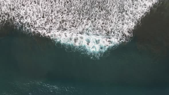 Aerial View Of waves in Dominical Beach in Costa Rica, Still top down shot alt