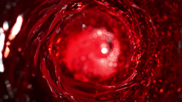 Super Slow Motion Shot of Red Wine Vortex at 1000 Fps. alt