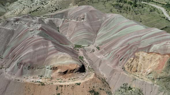 aerial view of the colorful mountains in nature alt