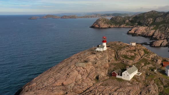 Coastal Lighthouse. Lindesnes Lighthouse Is a Coastal Lighthouse at the Southernmost Tip of Norway alt