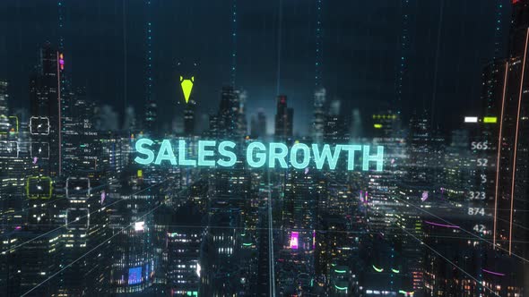 Digital Abstract Smart City Sales Growth Title