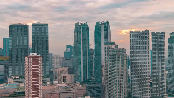 Manila City at Twilight Showing Manila and Suburban Buildings in the Foreground, Philippines alt