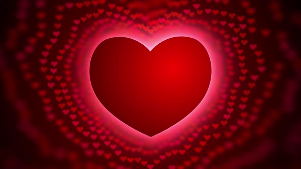 Red Heart Flying Romantic Background 00651 alt
