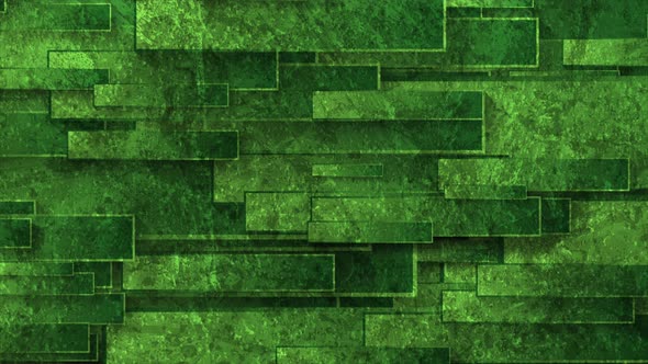 Dark Green Grunge Geometric Rectangles