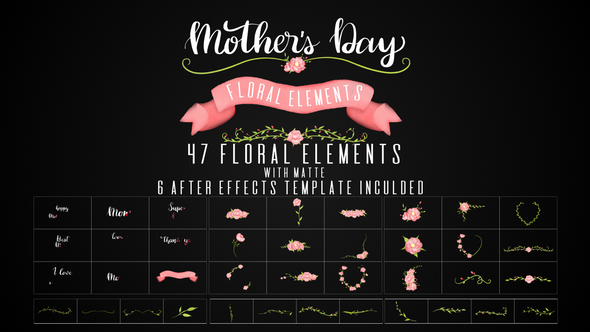 Mothers Day Floral Elements