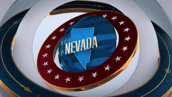 Nevada United States of America State Map with Flag 4K