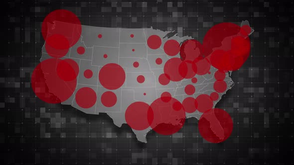 COVID19 Coronavirus Epidemic - USA Population Map 01 - 4K