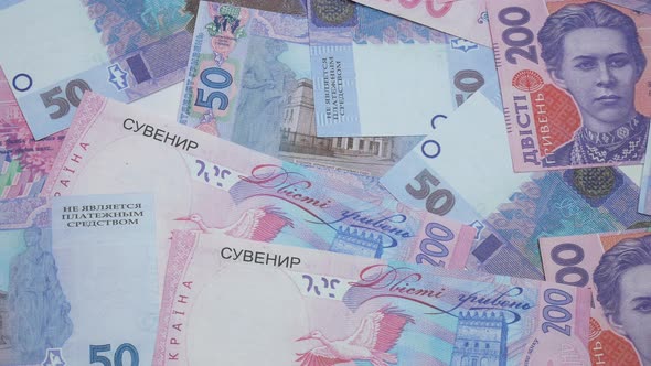 Ukrainian Hryvnia Banknotes In Denominations Of 50 And 200