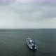 Drone Shot at a Car Ferry Port in Heavy Rain and Storm - VideoHive Item for Sale