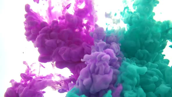 Purple Teal Paint In Water, Stock Footage | VideoHive