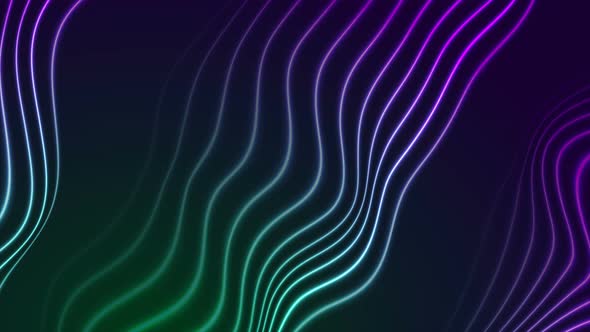 Abstract Futuristic Green Violet Neon Waves