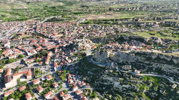 Cappadocia aerial view 4 K View of the City Urgup alt
