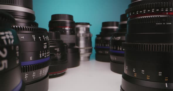 Lenses Arranged on a Table alt