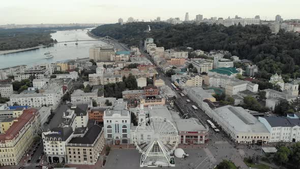 Kyiv, Ukraine. Podil District. Aerial View alt