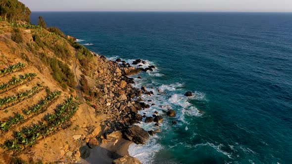 Drone Over the Most Colorful Sea in a Storm In Alanya alt