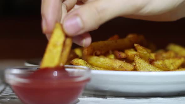 French Fries With Tomato Ketchup