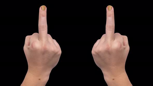 Two Female Hands Giving the Finger alt