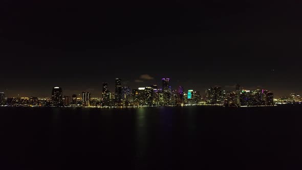 Night landscape of Miami Bay at downtown Miami Florida United States alt